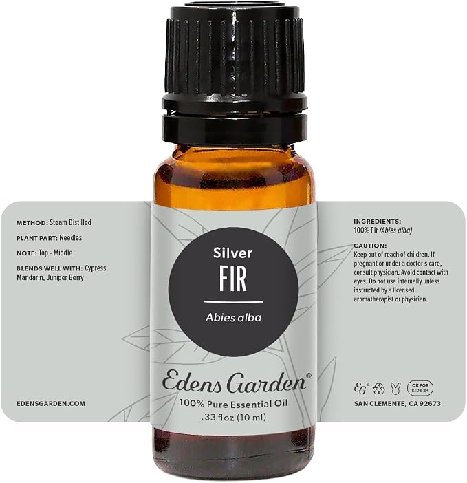 Edens Garden Fir- Silver Essential Oil- 100% Pure Premium Grade, Undiluted, Natural, Therapeutic, Aromatherapy, The Best for Diffuser, Candle, Laundry, Humidifiers 10 ml (.33 fl oz)