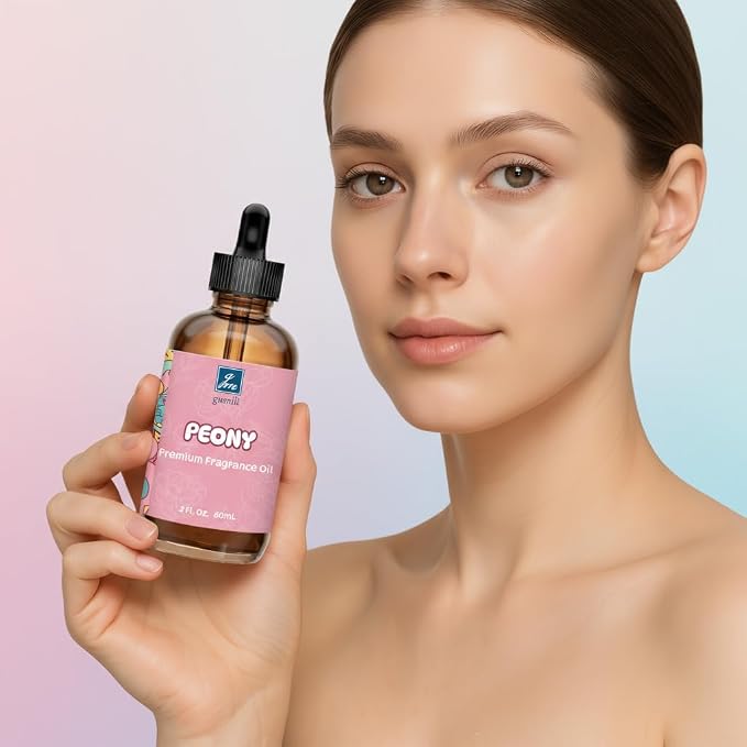 GM Gumili Peony Fragrance Oil 2 Oz, Natural Scent Oil for Home Essential Oils Diffuser, Candle Making, Soap Making, DIY Body Oils, Perfume, Body Mist, Spray - Luxury Scent