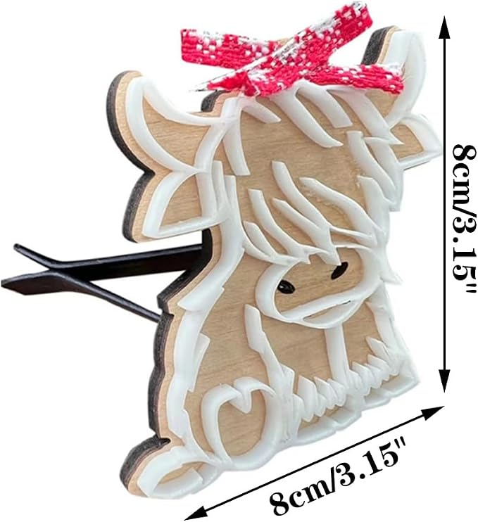 Highland Cow Vent Clip, 2 Pcs Cute Cow Car Air Fresheners Vent Clips, Funny Home Decoration Car Decoration Car Air Freshener