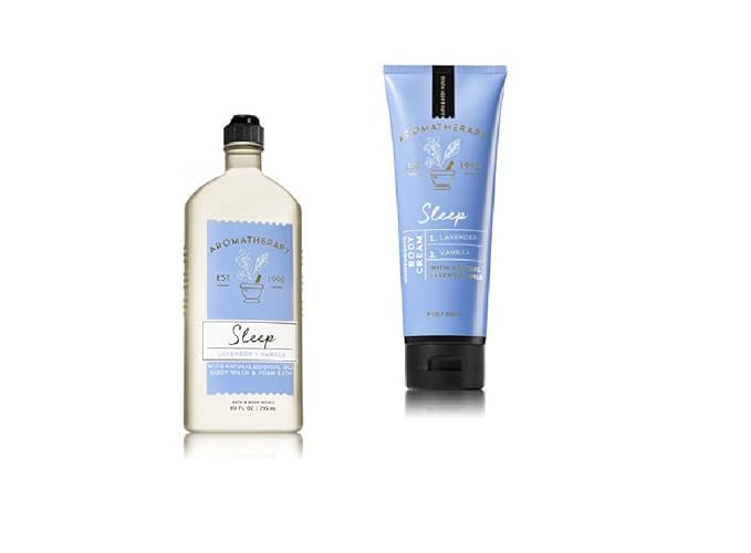 Bath & Body Works - Aromatherapy -Sleep - Lavender Vanilla – Bundle - Body Wash & Foam Bath 10oz. & Body Cream 8 oz