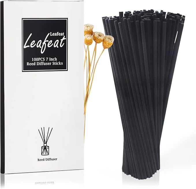 100PCS Reed Diffuser,7 Inch Aromatherapy Diffuser Black Fiber Sticks-Black Reed Diffuser Sticks for Home Office Spa and Bedroom