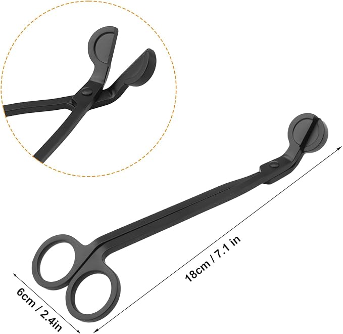 5 PCS 7 Inch Black Candle Wick Trimmer, Stainless Steel Wick Cutter for Candles, Cut Spent Wicks, Allow Cleaner Burn and Prevent Soot Buildup, Wick Clipper Scissor Candle Tool