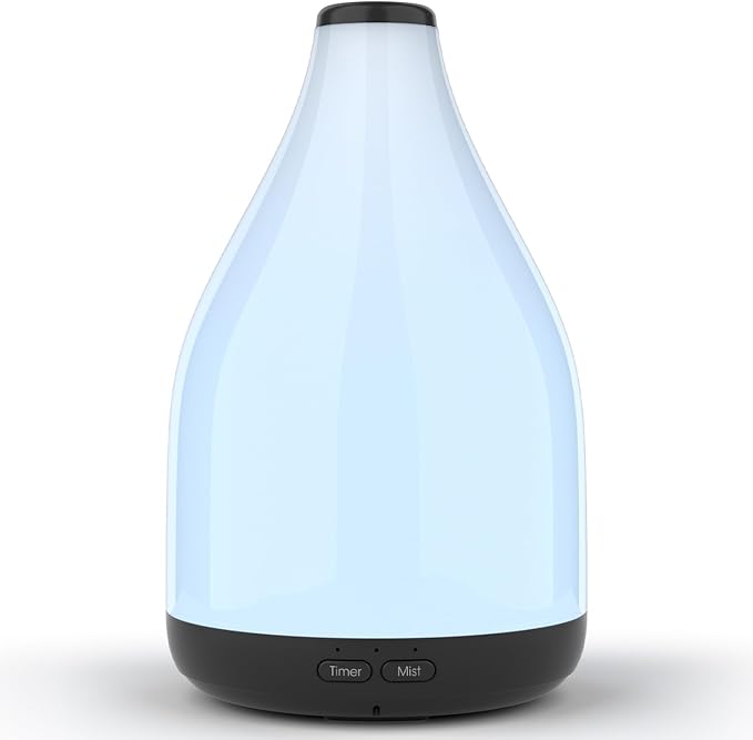 Modern Oil Diffuser for Essential Oils, Large Capacity 300ml Aroma Diffusers for Home Office Living Room, Ultrasonic Cool Mist 12H Fragrance, Meditation, Yoga, 1-3-6 Hours Timer Off, Black