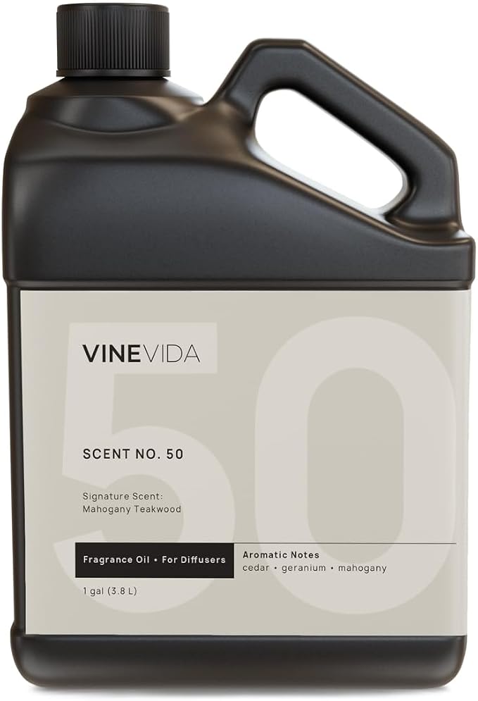 VINEVIDA Mahogany Teakwood Fragrance Oil for Cold Air Diffusers - [128 Fl Oz] - Essential Oils for Diffuser Oil Refill & Air Freshener Room Spray