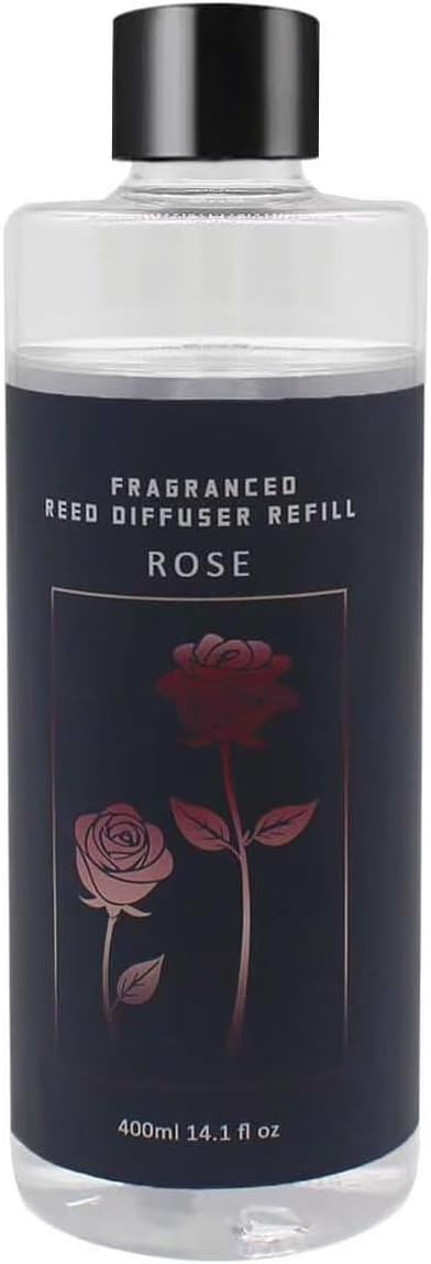 Scent Diffuser Oil Refill | 13.53 fl oz(400ml) Home Fragrance Defusers | Scented Aroma Essential Oil Reed Diffuser Rose 400ml