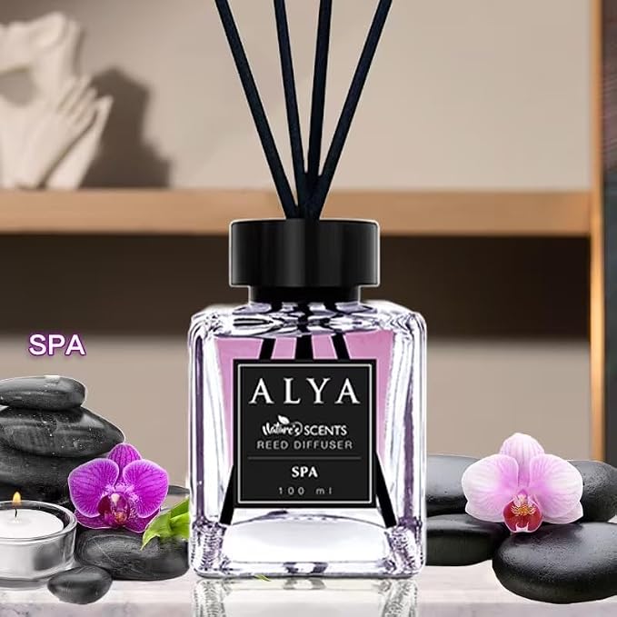 Nature's Scents Spa Reed Diffuser, 3.3 Fl Oz, 100 ml, with Black Reeds