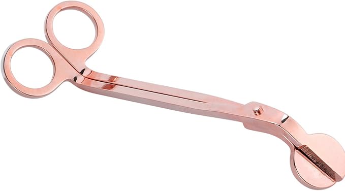 1Pcs Rose Gold Candle Wick Trimmer Scissors, Stainless Steel Candle Heart Clip Cutter Tool for Candle Care, Safe and Rustproof Candle Accessory for Home Decor