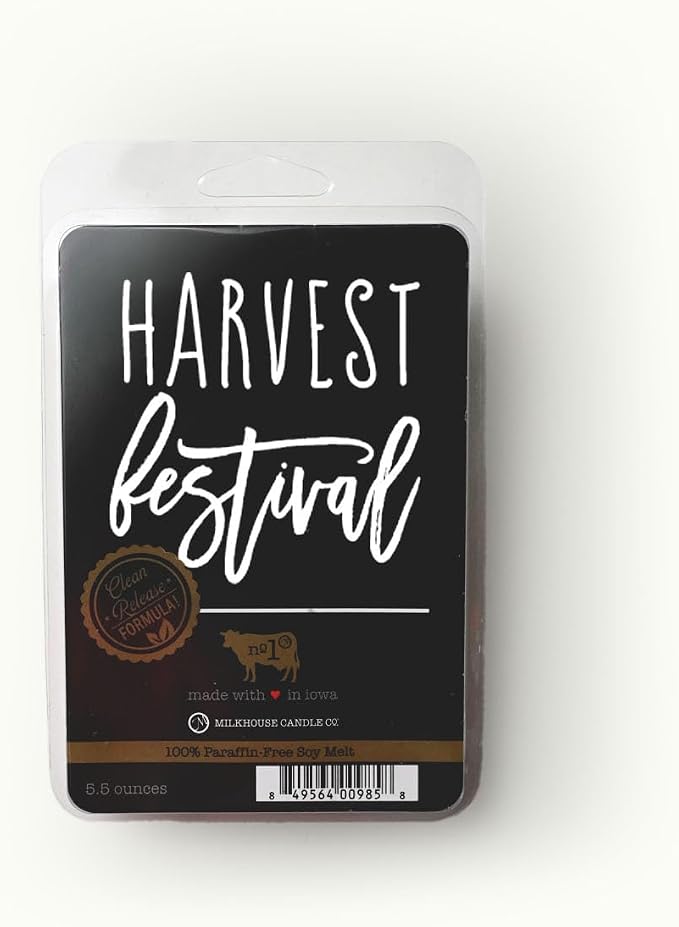 Milkhouse Candle Company Harvest Festival Soy Wax Melts - Cinnamon Stick | Clove | Warm Vanilla Scented - 5.5 oz, Hand-Poured, Premium Fragrance Oil, Made in the USA