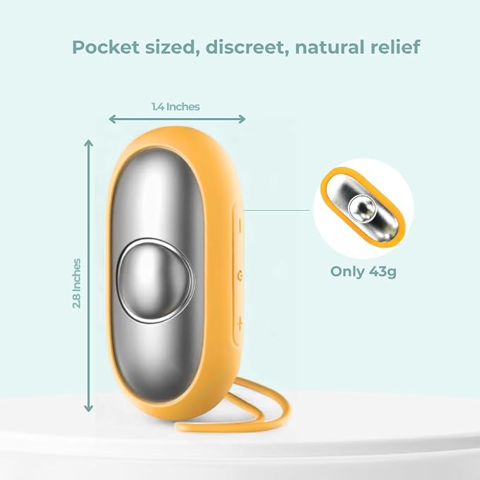 Glowco CalmCarry Sleep Aid Device – Handheld Microcurrent Relaxation Tool, Supports Calm, Focus & Gentle Relief, USB Rechargeable, Portable Wellness Device for Adults & Kids | Orange Calm Carry