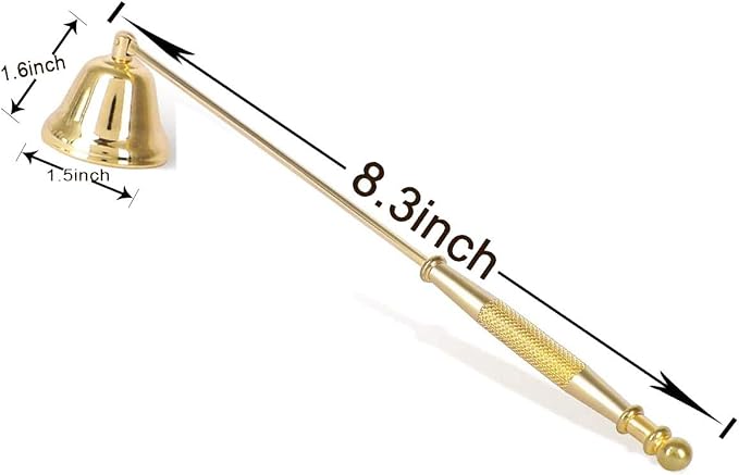 Candle Snuffer, Stainless Steel Wick Flame Extinguisher Elegant Candle Accessory for Candle Lovers - Gold