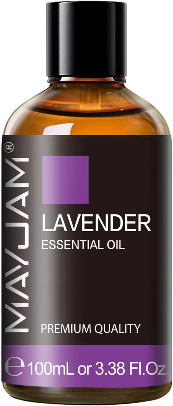 Lavender Essential Oil 100ML, MAYJAM Essential Oils for Diffusers, Massage, Lavender Oil for Soap Candle Making, Huge 3.38FL.OZ Bottle
