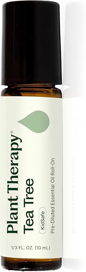 Plant Therapy Tea Tree Essential Oil Roll-On, 10 mL (1/3 oz), Pre-Diluted for Ready-to-Use Convenience, Naturally Soothes Skin Blemishes