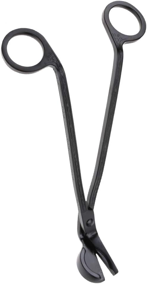 Changor Stainless Steel Candle Heart Clamp/Holder Wick Trimmer Scissors Tool for Home Use, Durable and RustResistant Candle Wick Scissors for Daily Life, 1 Piece, 6.9 * 2.3in, Black (Black)