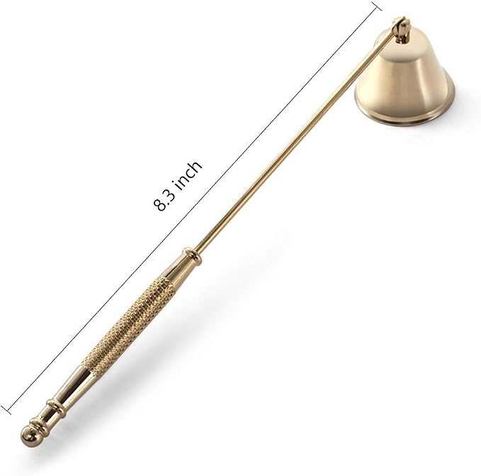 Candle Snuffer, Candle Snuffers Wick Snuffer Candle Accessory, Extinguish Candle Flame Safely with Long Handle Putting Out Fire (Gold Candle Snuffer)