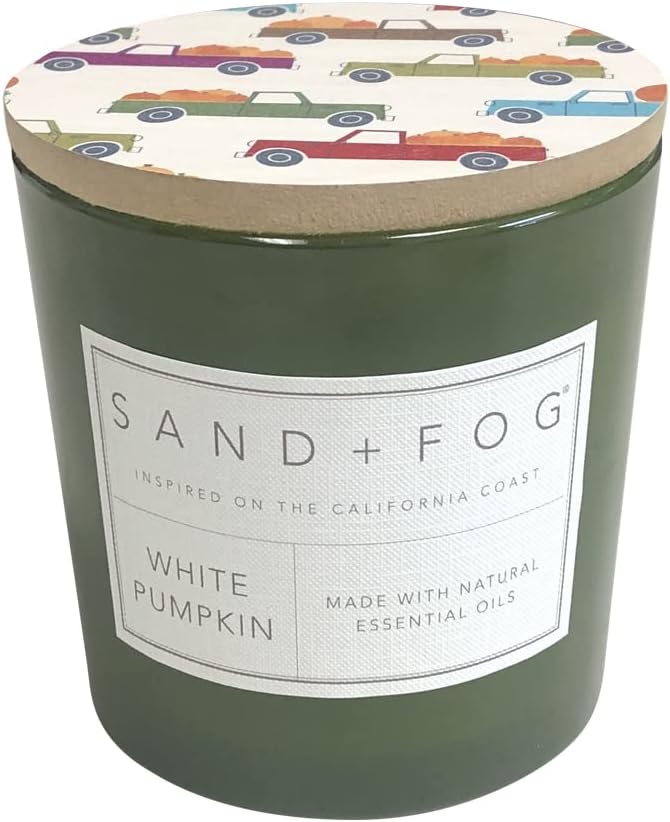 Sand + Fog Scented Candles - White Pumpkin - Additional Scents and Sizes - 3 Wicks 100% Cotton Lead-Free - Luxury Air Freshening Jar Candles - Perfect Home Decor - 21 oz