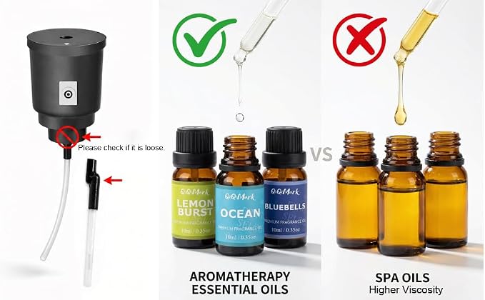 Waterless Essential Oil Diffuser, 20mL Rechargeable Nebulizing Diffuser with 4 Timers & 4 Mist Levels, Rechargeable Diffuser for Home, Office, Bedroom, Hotel, Travel (Black)