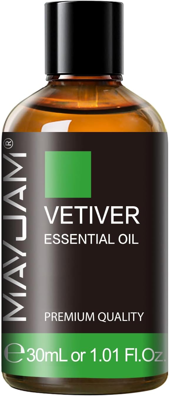 MAYJAM Vetiver Essential Oil 30ML, Pure Vetiver Oil Essential Oils for Aromatherapy, Candles, Soaps(1.01FL.OZ)