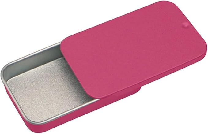 30PCS Tinplate Box Slide Lid Push Pull Box Drawer Balm Box Portable Box Mini Aromatherapy Jar Candy Small Iron Box Gift Box(Rose red)