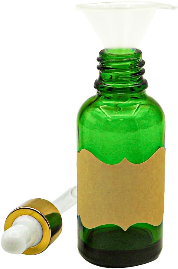 Green Glass Dropper Bottle 1oz, Tincture Bottles with Glass Dropper, for Essential Oils, Aromatherapy, Cosmetic, Laboratory, Pharmacy, Liquids,Stronger Suction ideal for Leakproof Travel