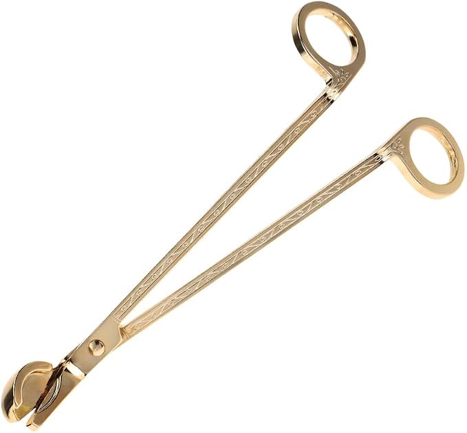 Changor Stainless Steel Candle Heart Clamp/Holder Wick Trimmer Scissors Tool for Home Use, Durable and RustResistant Candle Wick Scissors for Daily Life, 1 Piece, 6.9 * 2.3in, Black (Gold)