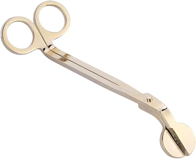 Candle Wick Trimmer,4 Colors Plating Design Heart Stainless Steel Wick Cutter Scissors Tool for Candle Making Supplies Accessories Remove (Gold)