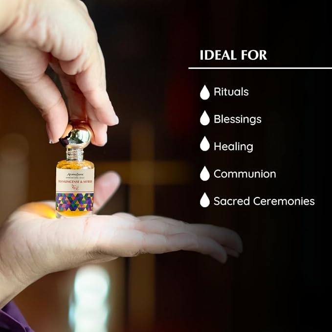 Frankincense & Myrrh Anointing Oil 9ml (0.3 fl oz.) | Blessings from The Holy Lands | Blessed from Jerusalem with Biblical Spices | Christian Gifts | Holy Oil for Prayer and Protection
