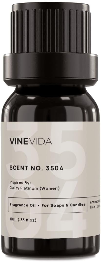 VINEVIDA Scent NO. 3504 Fragrance Oil - 10mL - Inspired by: Guilty Platinum (Women) Fragrance Oil for Candle Making - Made in USA Candle Scents Scents for Soap Making