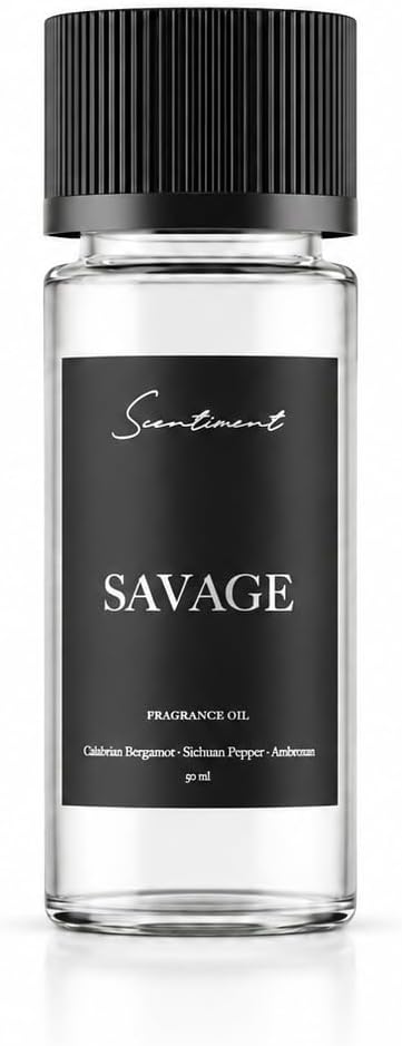 Scentiment Savage Diffuser Oil - Premium Hotel Scent with Notes of Calabrian Bergamot, Sichuan Pepper & Ambroxan Home Scent, Aromatherapy Fragrance Oil Diffuser Refill - 1.69 fl oz (50 mL)