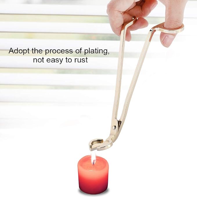Candle Wick Trimmer,4 Colors Plating Design Heart Stainless Steel Wick Cutter Scissors Tool for Candle Making Supplies Accessories Remove (Gold)