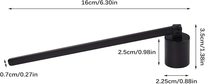 Flylin Candle Snuffer, Stainless Steel Elegant Candle Extinguisher with Long Handle, Straight Tube Candlesnuffers Extinguish for Tea Light Candles Fireplace Church Wedding Candle (Black)
