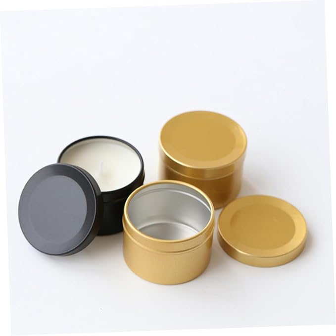 SHINEOFI 8pcs Aluminum Alloy Candle Jars for DIY Candles Portable Storage for Home and Office Supplies for Aromatherapy and Making