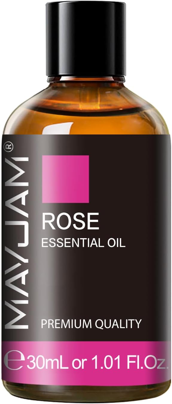 Rose Essential Oil 30ML/ 1.01FL.OZ, MAYJAM Pure Aromatherapy Rose Oil for Massage, Diffuser, Soap Making, Long Lasting Scents