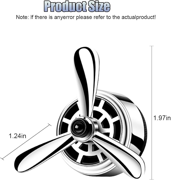 Car Air Condition Outlet Clip, Stylish Propeller Dashboard Air Vent Trim Clips, Air-Driven Diffuser, Creative Automotive Interior Decoration Accessories for Women Men (Silver, 1PC)
