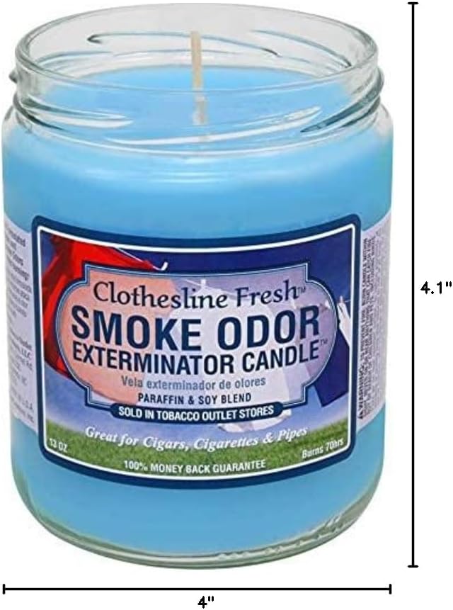 Smoke Odor Exterminator 13oz Jar Candle, Clothesline Fresh
