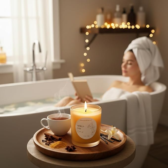 Signature Scented Candle 15.5oz – CW Studio Color Glass Jar — Hand-Poured Soy & Paraffin Wax – Clean Burn, Smokeless, Up to 30 Hours, Home Decor & Gift Giving