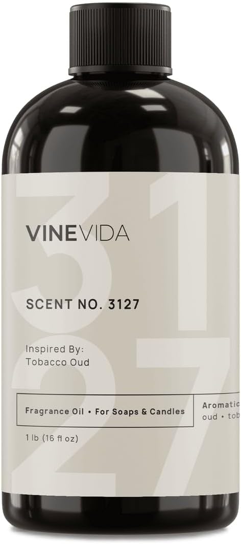 VINEVIDA Scent NO. 3127 Fragrance Oil - 16oz (1lb) - Inspired by: Tobacco Oud Fragrance Oil for Candle Making - Made in USA Candle Scents Scents for Soap Making