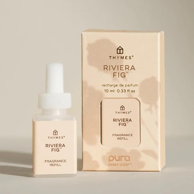 Thymes Pura Diffuser Refills – Bundle of 2 Pura Refills – for Use in Scent Diffusers for Home – Home Fragrance Products – Scented with Blood Orange, Peach & Fig (Riviera Fig, Pack of 2)