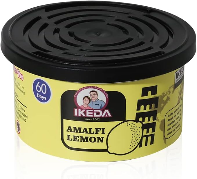 Car Air Freshener: Amalfi lemon Scent | Organic Cans | Odor Eliminator Essential | Long-Lasting | Strong Fragrance | For Home Closet | 1.5 Oz | Pack of 4
