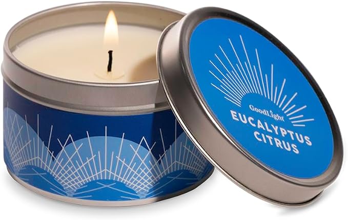 GoodLight Paraffin-Free Scented Candle in Stylish Tin (Eucalyptus Citrus, 6 oz)