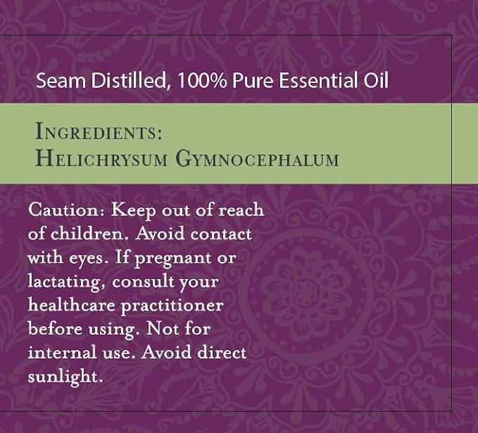 ArOmis Organic Helichrysum Gymnocephalum Essential Oil - Helichrysum G. - Unique Curcumene and Eugenol-Rich Aroma - 100% Pure & Undiluted - 10ml (.34 fl oz)