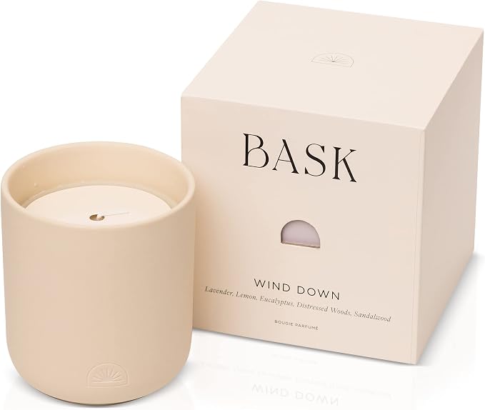 Relaxing Candles for Home by BASK - Scented Candles - Winter Candles - Gifts for Women and Men - Scent: Wind Down