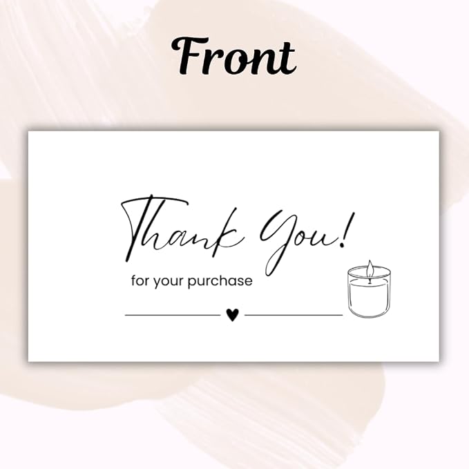 Handmade Candle Care Instruction Card, Candle Care Instruction Card, 3.5 x 2 in Business Card Size 50 Pack for Handmade Candle Makers