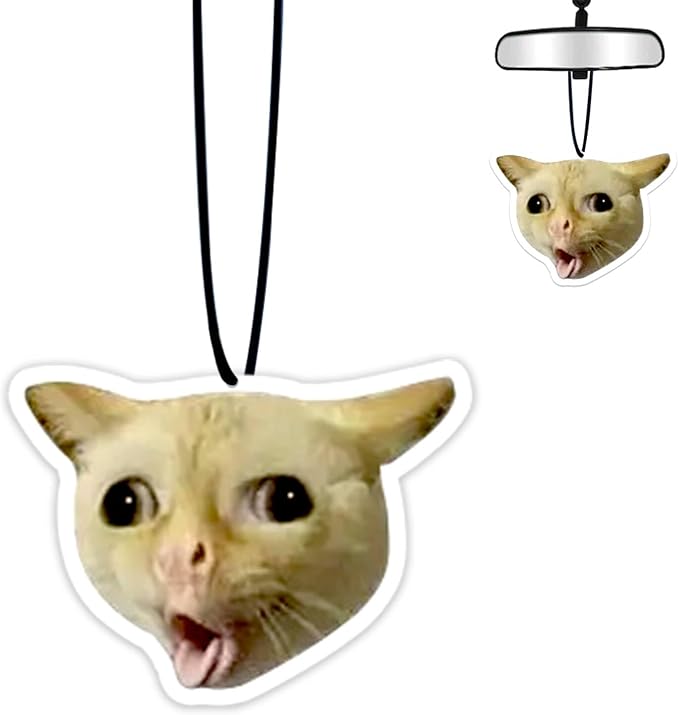 1PCS Car Air Fresheners,Whimsical Cat Hanging Car Air Fresheners,Cute Mirror Freshener Mirror Scented Hanging Automobile Accessories Decor Interior Home,Cat Gifts for Men Woman Friends
