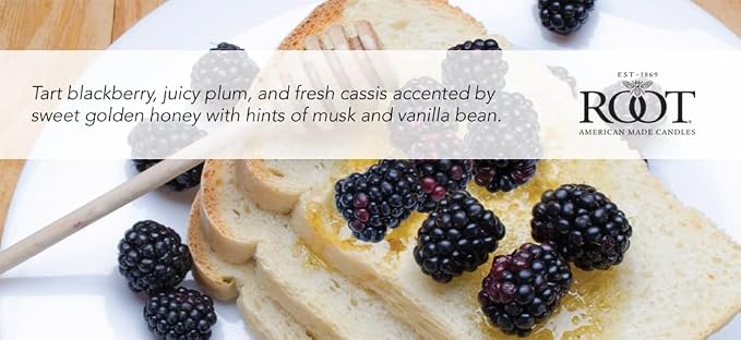 Root Candles Scented Candles Honeycomb Beeswax Blend Premium Handcrafted Candle, 12-Ounce 3-Wick, BlackBerry Honey