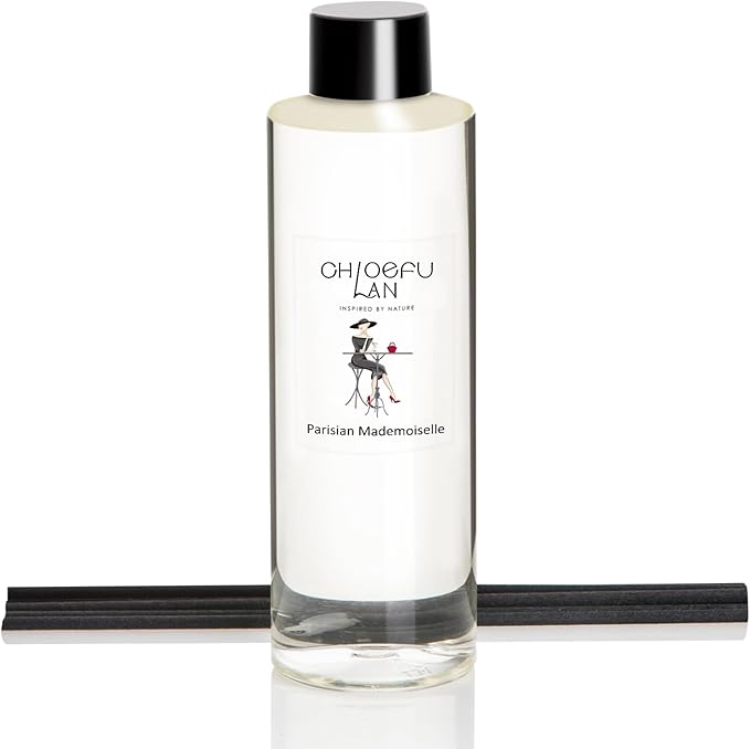 Parisian Mademoisellt Scented Oil Diffuser Refill 6.76 fl oz, Natural Essential Oil, Elegant Floral for Bedroom & Vanity, Best for SPA and Home, 0% Alcohol, Promote Sleep & Relieve Stress