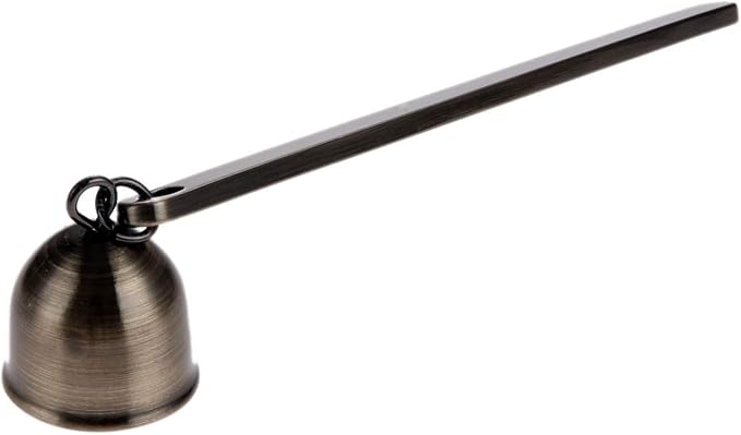MUXSAM 1-Pack Candle Extinguisher Snuffer, Bell-Shaped Candle Candlesnuffers Stainless Steel Wick Flame Snuffer Candle Accessory Tools Gift for Candle Lovers(Antique Bronze)