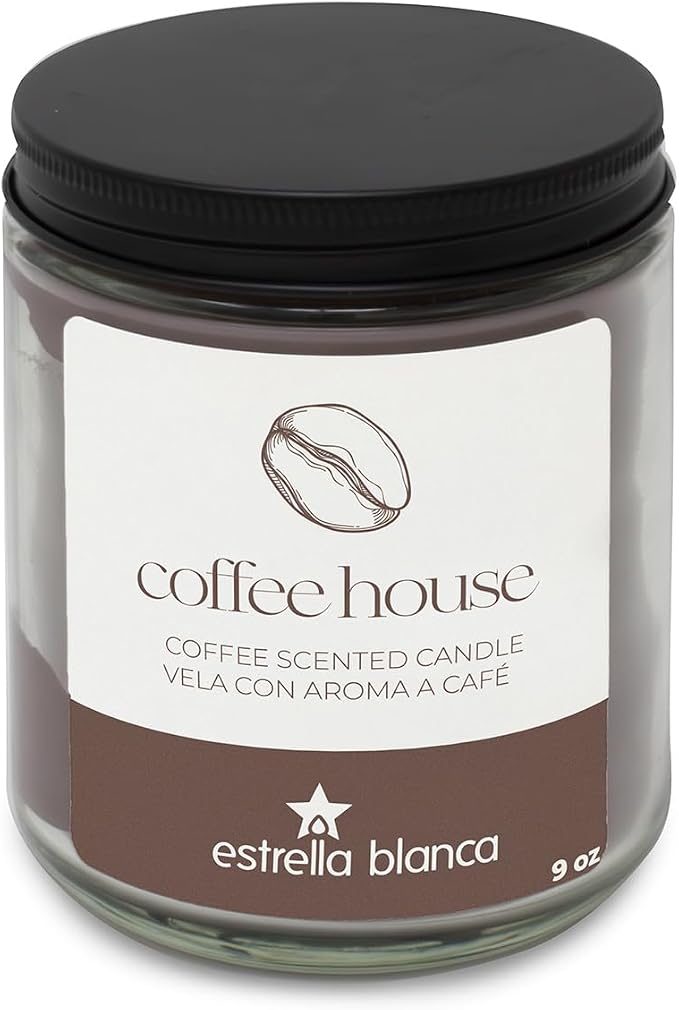 Coffee House Espresso Highly Scented Candle, 9oz Soy Candle for Home Scented, Stress Relief & Meditation, Aromatherapy Jar Candle, Gift for Men & Women