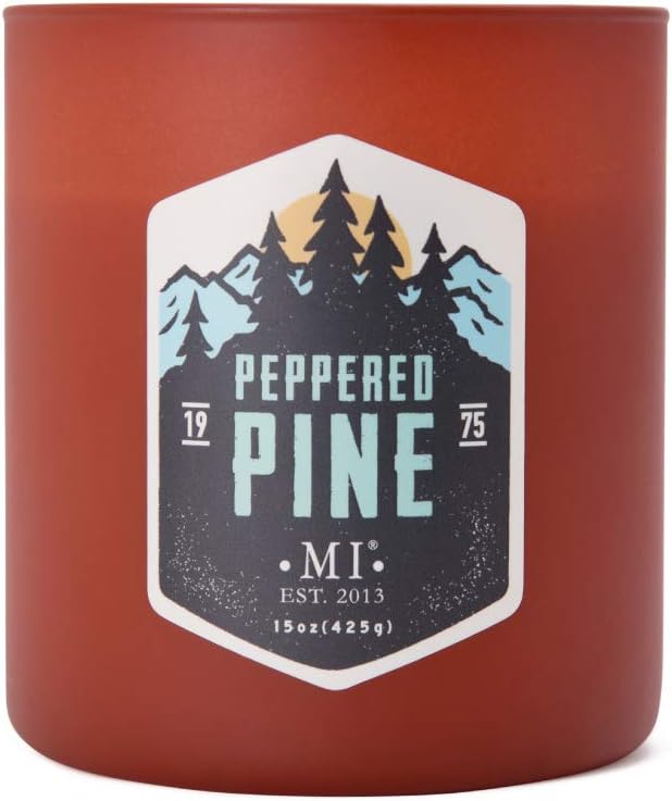 Manly Indulgence Peppered Pine Scented Jar Candle for Men, 2 Cotton Wick, All American Collection, Red, 15 oz - Up to 60 Hours Burn, Soy Blend Wax, USA Poured (Pack of 3)