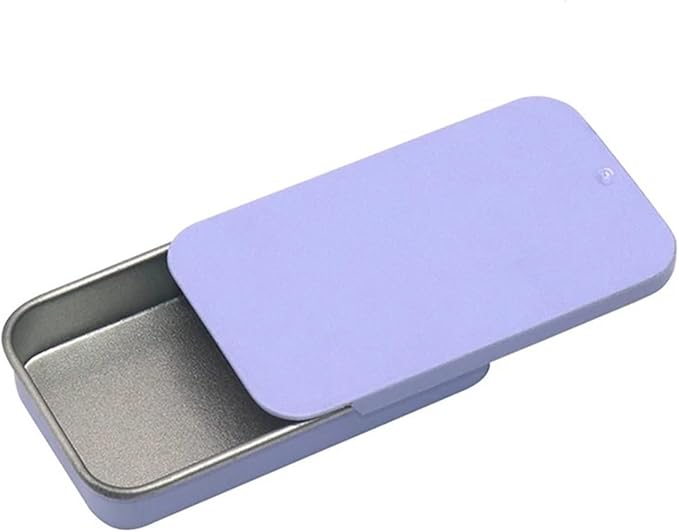 30PCS Tinplate Box Slide Lid Push Pull Box Drawer Balm Box Portable Box Mini Aromatherapy Jar Candy Small Iron Box Gift Box(Purple)