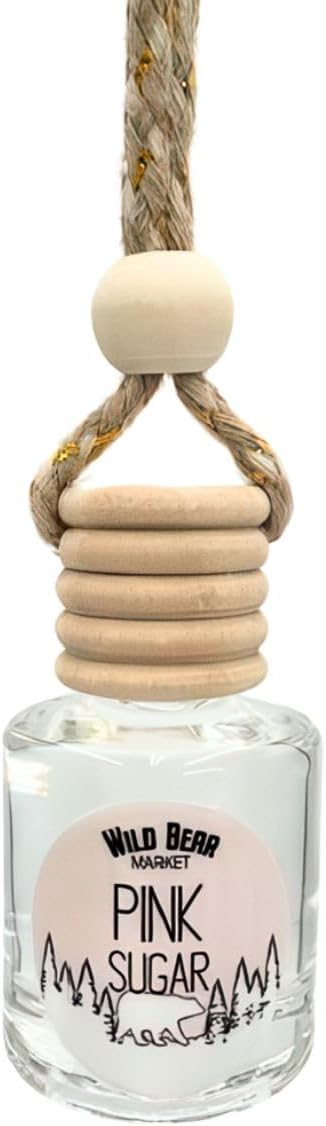 Car Freshener – Long Lasting Natural Fragrance Oil, Glass Bottle Diffuser, Toxin-Free, Made in USA – Pink Sugar